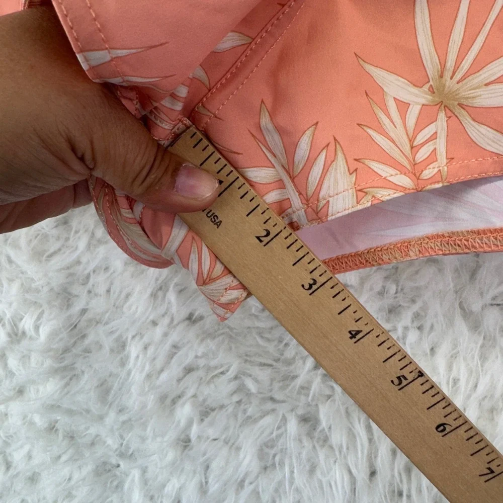 Sisstrevolution Sweet Sol Pull On Board Shorts Large Peach Tropical Beachy‎ Surf